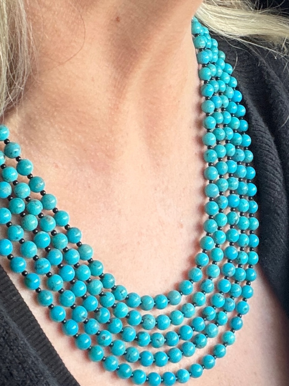 Lagos vintage 5 strand turquoise Beaded Multi-Strand Necklace